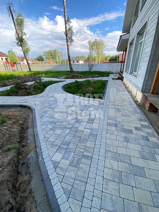 Тротуарная плитка Классика Арко Bianco Nero Steingot 60 мм